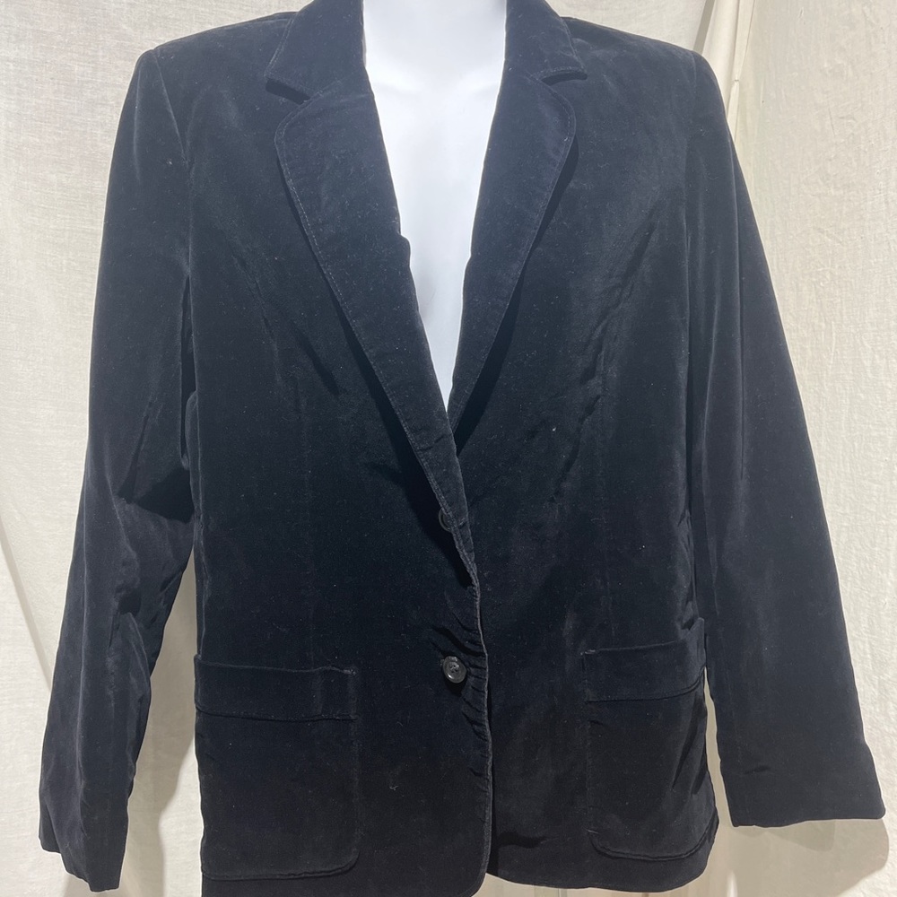 Vintage 80s Dana Point of CA Velvet Blazer Jacket, Excellent Shape, Black